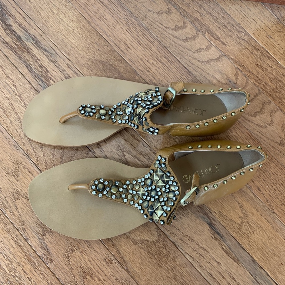 Joan & David Embellished Brown Sandals.